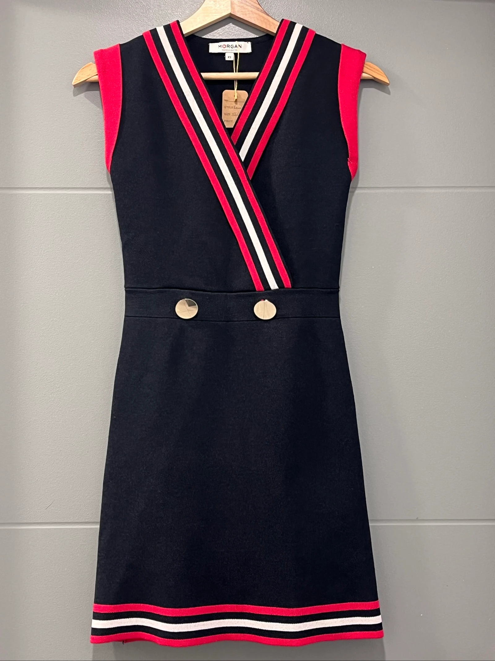 Robe Morgan rouge et noire / 201-RMAMA.N T34